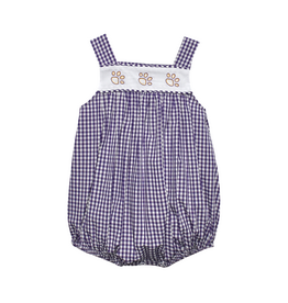 Southern Saturday Tiger Paw Embroidered Purple Gingham Unisex Bubble