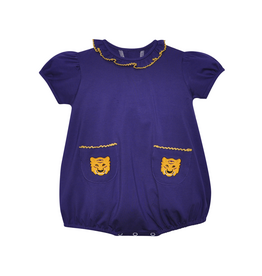 Southern Saturday Purple/Gold Tiger Applique Pocket Bubble