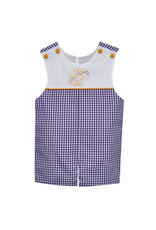 Southern Saturday Tiger w/ Flag Purple Gingham Shortall