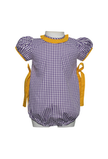 Southern Saturday Purple/Gold Gingham Side Tie Bubble