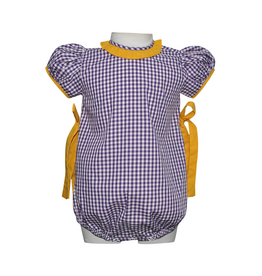 Southern Saturday Purple/Gold Gingham Side Tie Bubble