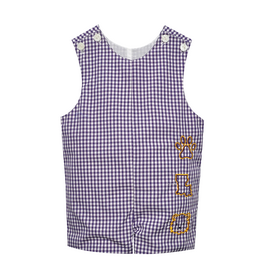Southern Saturday LSU 3 Logos PurpleGingham Shortall