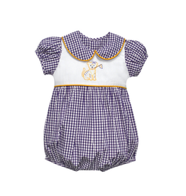 Southern Saturday Tiger w/ Flag Purple Gingham Girl Bubble