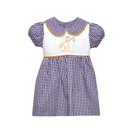 Southern Saturday Tiger w/ Flag Purple Gingham Dress
