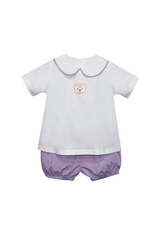 Southern Saturday Tiger Purple/Gold Knit Tiger Boys Bloomer Set