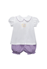 Southern Saturday Tiger Purple/Gold Knit Girls Bloomer Set