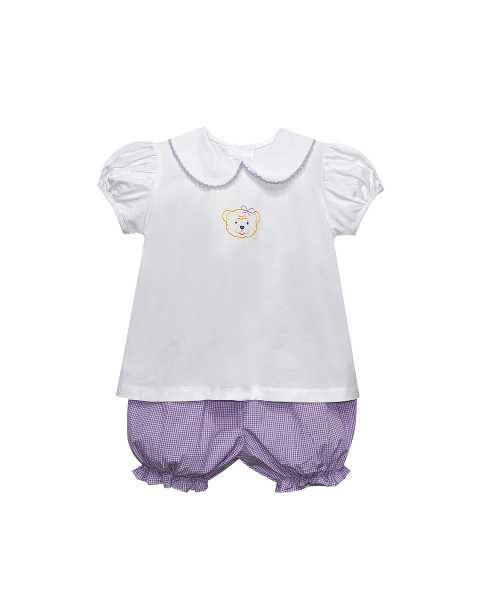 Southern Saturday Tiger Purple/Gold Knit Girls Bloomer Set