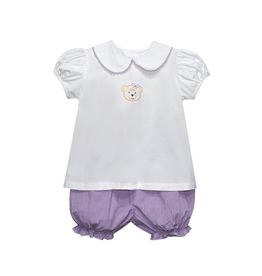 Southern Saturday Tiger Purple/Gold Knit Girls Bloomer Set