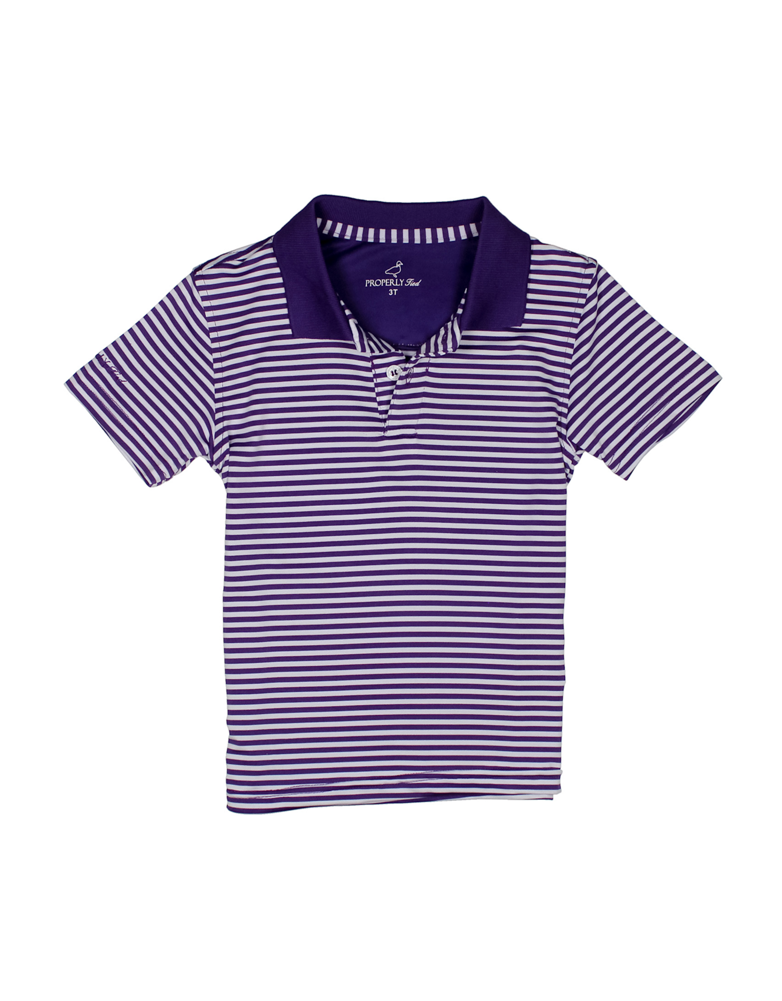 Properly Tied Dallas Performance Polo Purple Stripe