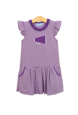 Trotter Street Kids Purple Stripe Megaphone Dress