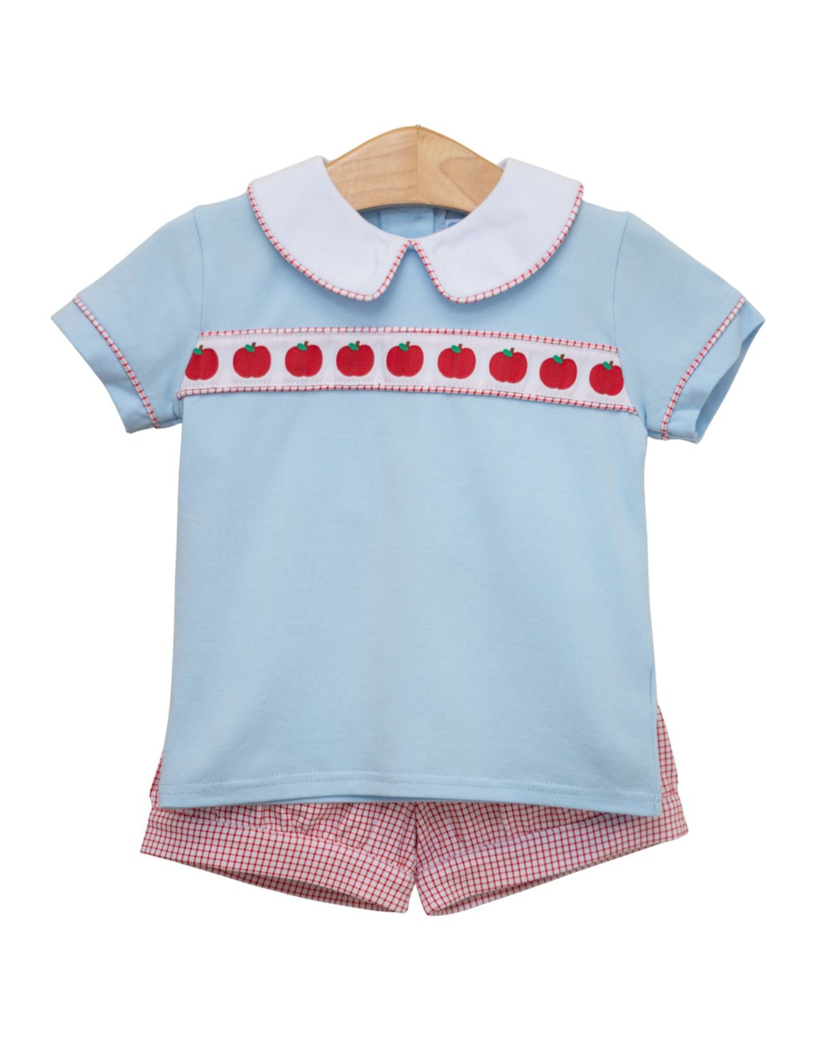 Trotter Street Kids Apple Ribbon Banded Short Set