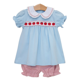 Trotter Street Kids Apple Ribbon Bloomer Set