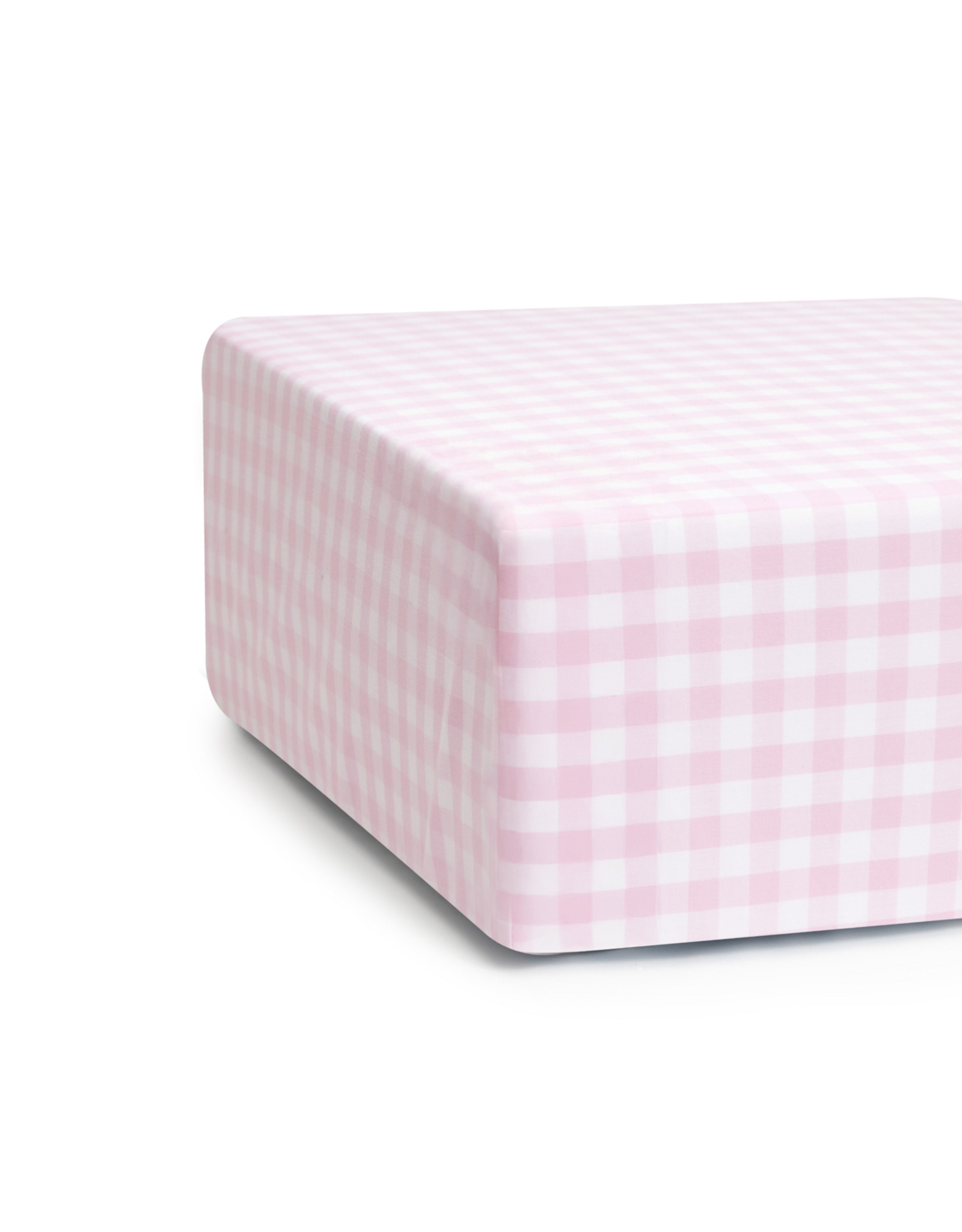 Petite Plume Pink Gingham Crib Sheet