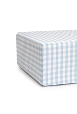 Petite Plume Light Blue Gingham Crib Sheet