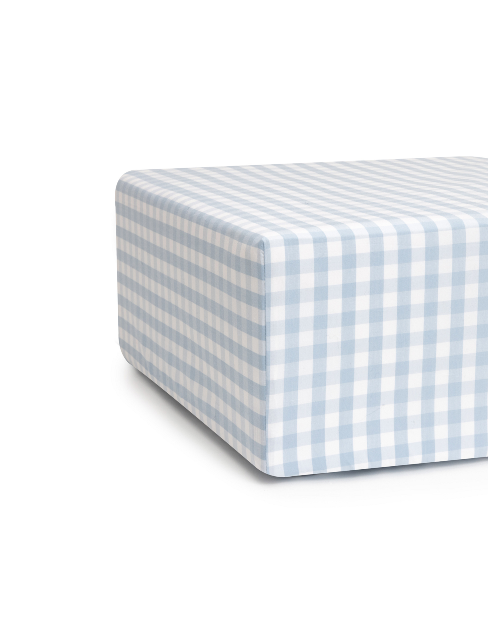 Petite Plume Light Blue Gingham Crib Sheet