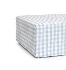 Petite Plume Light Blue Gingham Crib Sheet