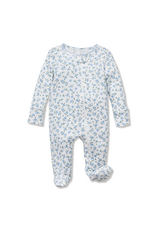 Petite Plume Infant Pointelle Romper, Blue Floral