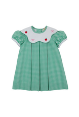 The Beaufort Bonnet Company Frenchy Frock Dress - Green Gingham with Apples