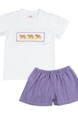 Shop Teeta Tiger Wyatt Short Set, Purple GIngham