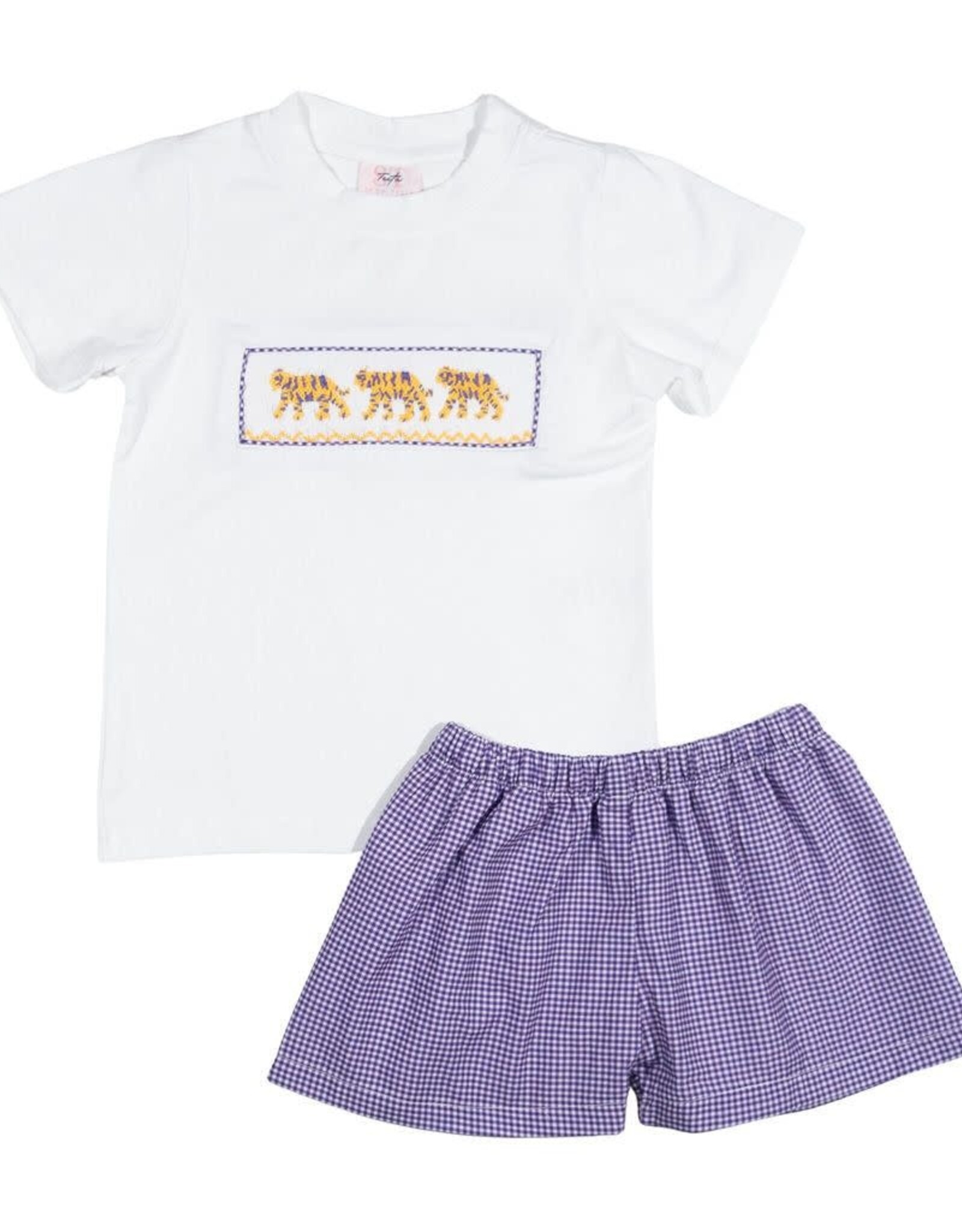 Shop Teeta Tiger Wyatt Short Set, Purple GIngham