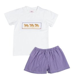 Shop Teeta Tiger Wyatt Short Set, Purple GIngham