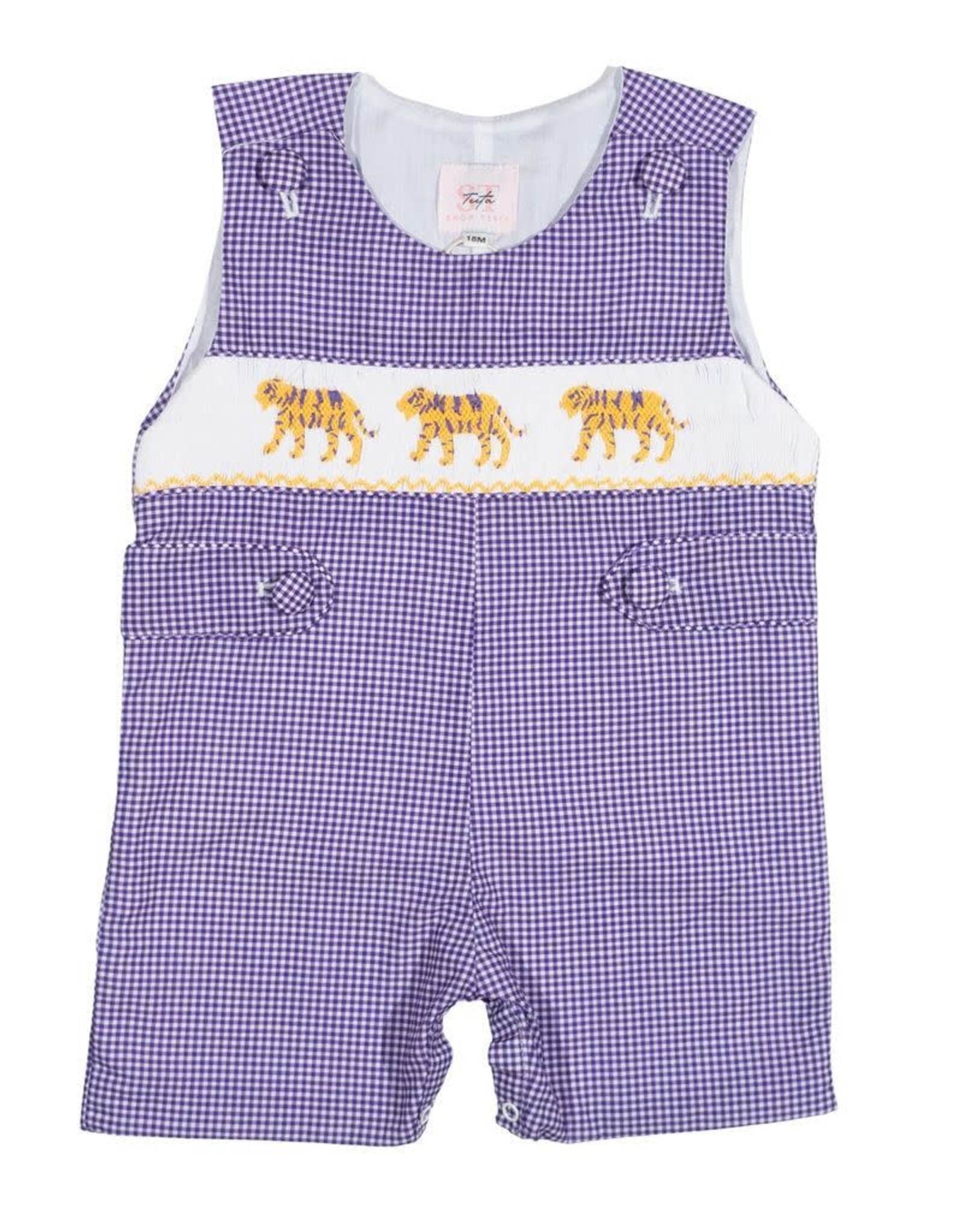 Shop Teeta Henry Jon Jon, Purple Gingham Tiger Smock