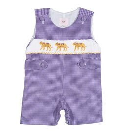 Shop Teeta Henry Jon Jon, Purple Gingham Tiger Smock