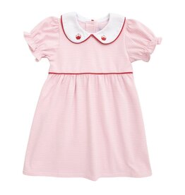 Itsy Bitsy Apple Dress, Pink Stripe