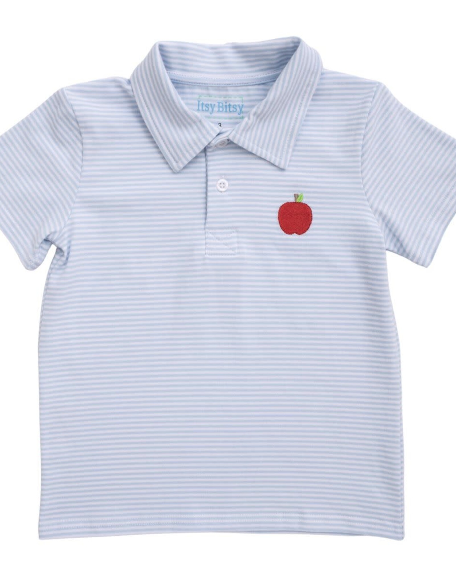 Itsy Bitsy Light Blue Stripe Apple Polo