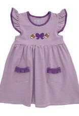 Itsy Bitsy Football Dress, Purple Stripe