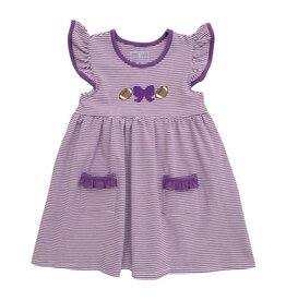Itsy Bitsy Football Dress, Purple Stripe