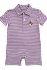 Itsy Bitsy Purple Stripe Football Polo Romper