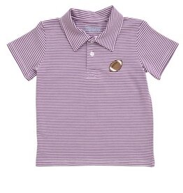 Itsy Bitsy Purple Stripe SS Football Polo
