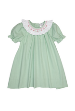 Petit Ami Green Gingham Smocked Collard Dress
