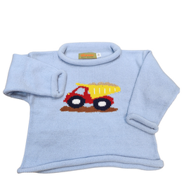 Luigi Sky Blue Roll Sweater, Dump Truck/ Sand
