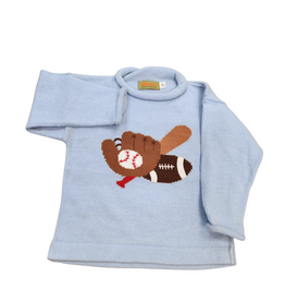 Luigi Sky Blue Roll Neck Sweater, Baseball/ Football