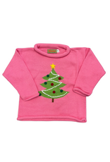 Claver Lt Bubblegum Roll Neck Sweater, X-mas Tree w/ Lights