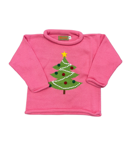 Claver Lt Bubblegum Roll Neck Sweater, X-mas Tree w/ Lights