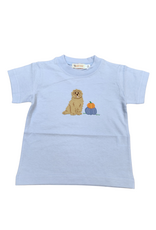 Luigi Lt Sky Blue SS Tshirt, Doodle/ Pumpkin