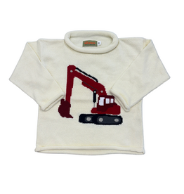 Claver Ivory Roll Neck Sweater, Large Excavator