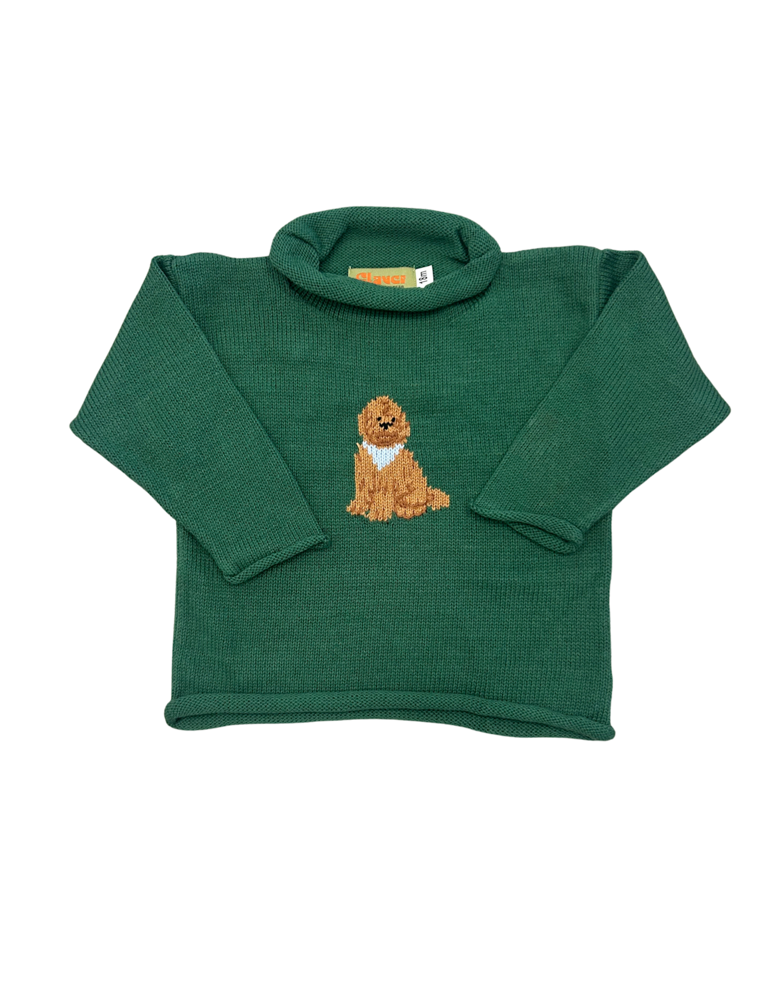 Claver Hunter Green Roll Neck Sweater, Doodle w/ Bandana
