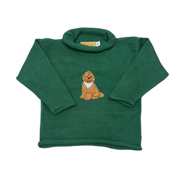 Claver Hunter Green Roll Neck Sweater, Doodle w/ Bandana