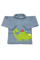 Claver Chambray Roll Neck Sweater, Brachiosaurus w/ Cars