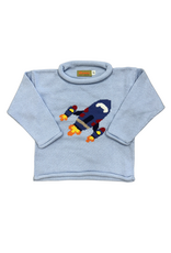 Claver Sky Blue Roll Neck Sweater, Rocket