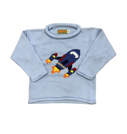 Claver Sky Blue Roll Neck Sweater, Rocket