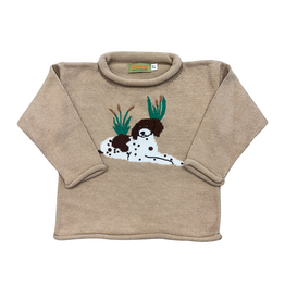 Claver Sand Roll Neck Sweater, Pointer w/ Cattails