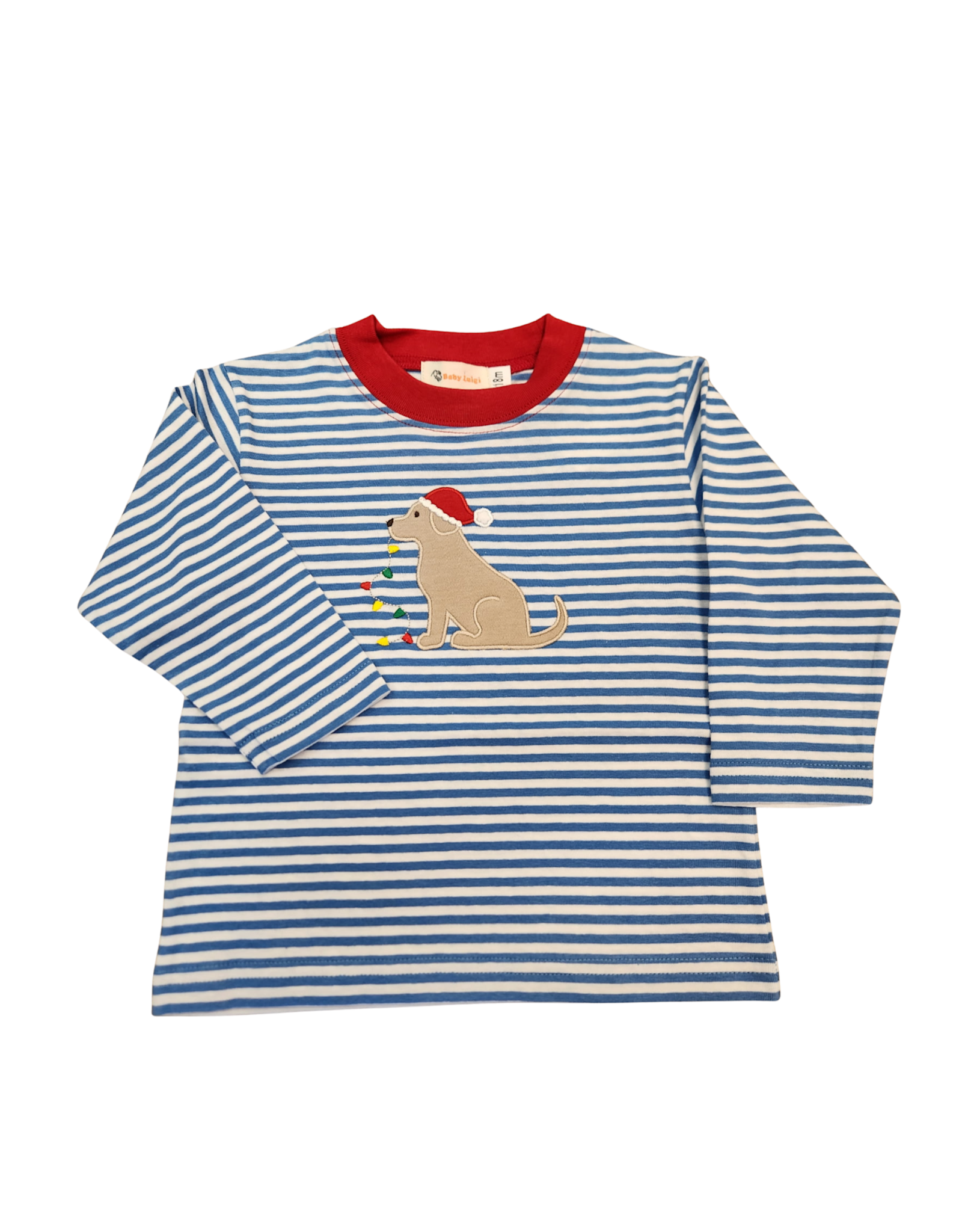 Luigi Blue and White Stripe LS Tshirt with Lab/ Lights