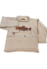 Luigi Sand Roll Neck Sweater, Trout/ Rod