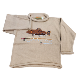 Luigi Sand Roll Neck Sweater, Trout/ Rod