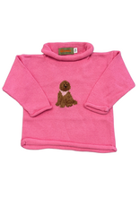 Claver Lt Bubblegum Roll Neck Sweater, Doodle w/ Bandana